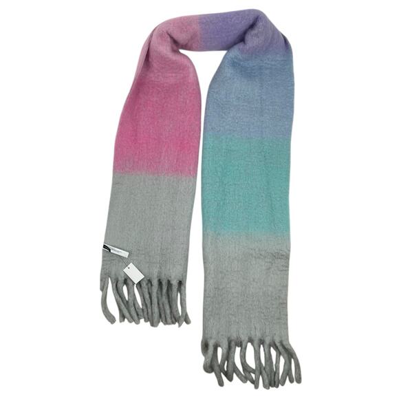 Talbots Colorblock Luxe Oversized Blanket Scarf Multi Color Pastel - Picture 5 of 10